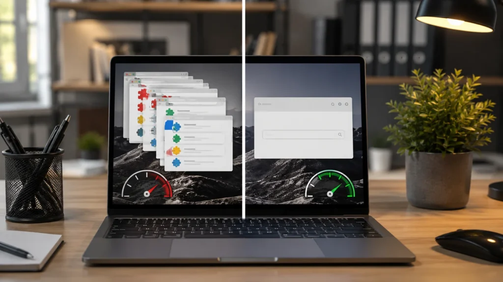 Removing unused browser extensions to improve browser speed and performance