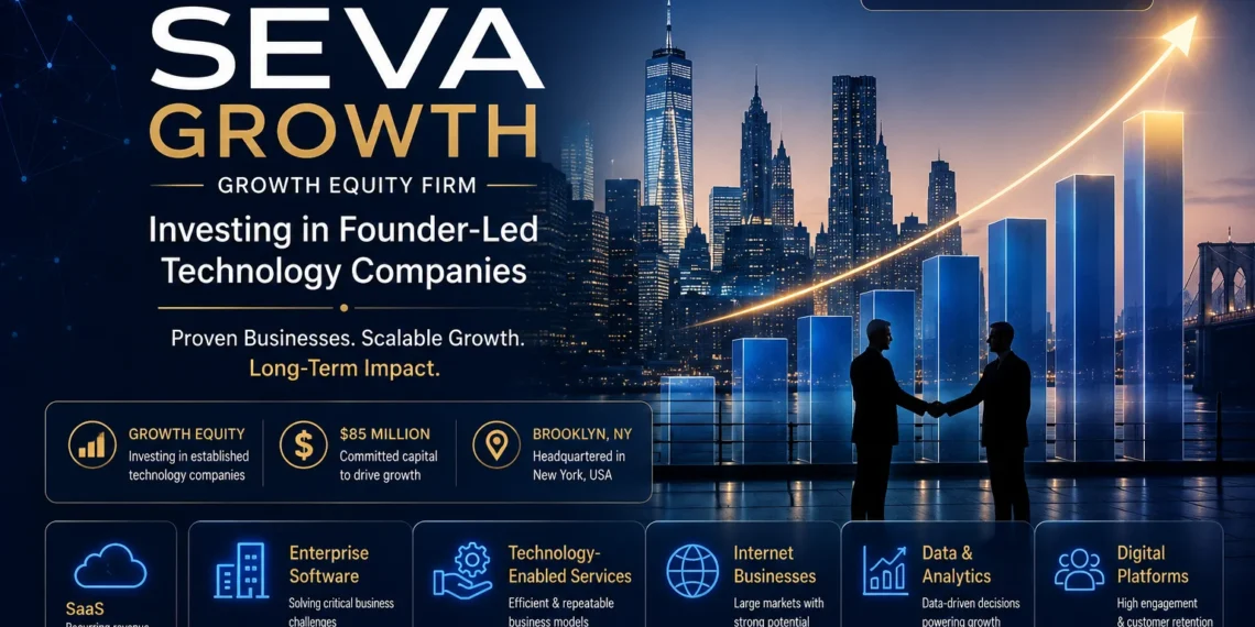 Illustration of SEVA Growth, a growth equity firm investing in founder-led technology companies with scalable business growth and long-term investment strategy