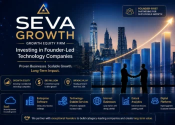 Illustration of SEVA Growth, a growth equity firm investing in founder-led technology companies with scalable business growth and long-term investment strategy