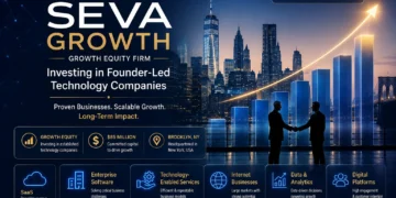 Illustration of SEVA Growth, a growth equity firm investing in founder-led technology companies with scalable business growth and long-term investment strategy