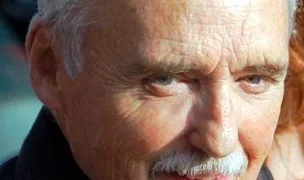Dennis Hopper at a public event during his later career as an actor, director, photographer, and artist